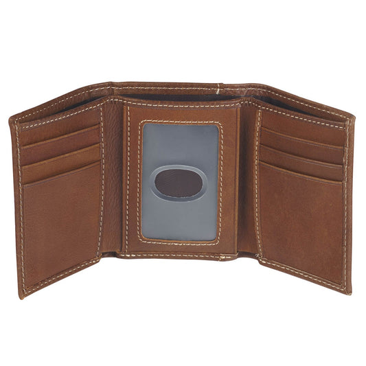Brown Leather Ichthus Badge Wallet