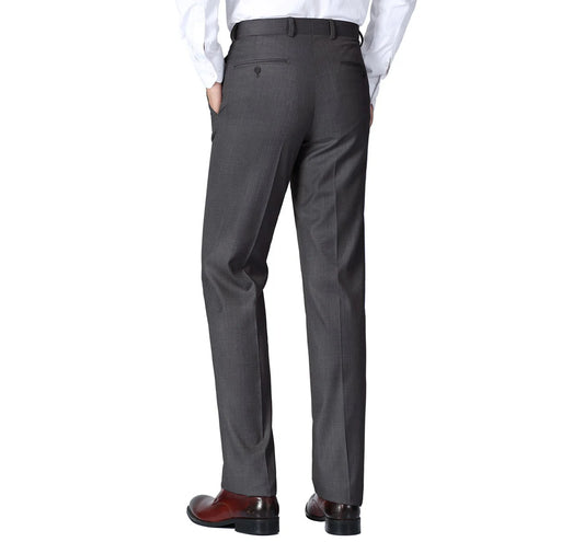 Unfinished Flat Front Suit Pants | Charcoal
