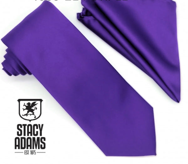 Purple Silk Tie & Hanky Set