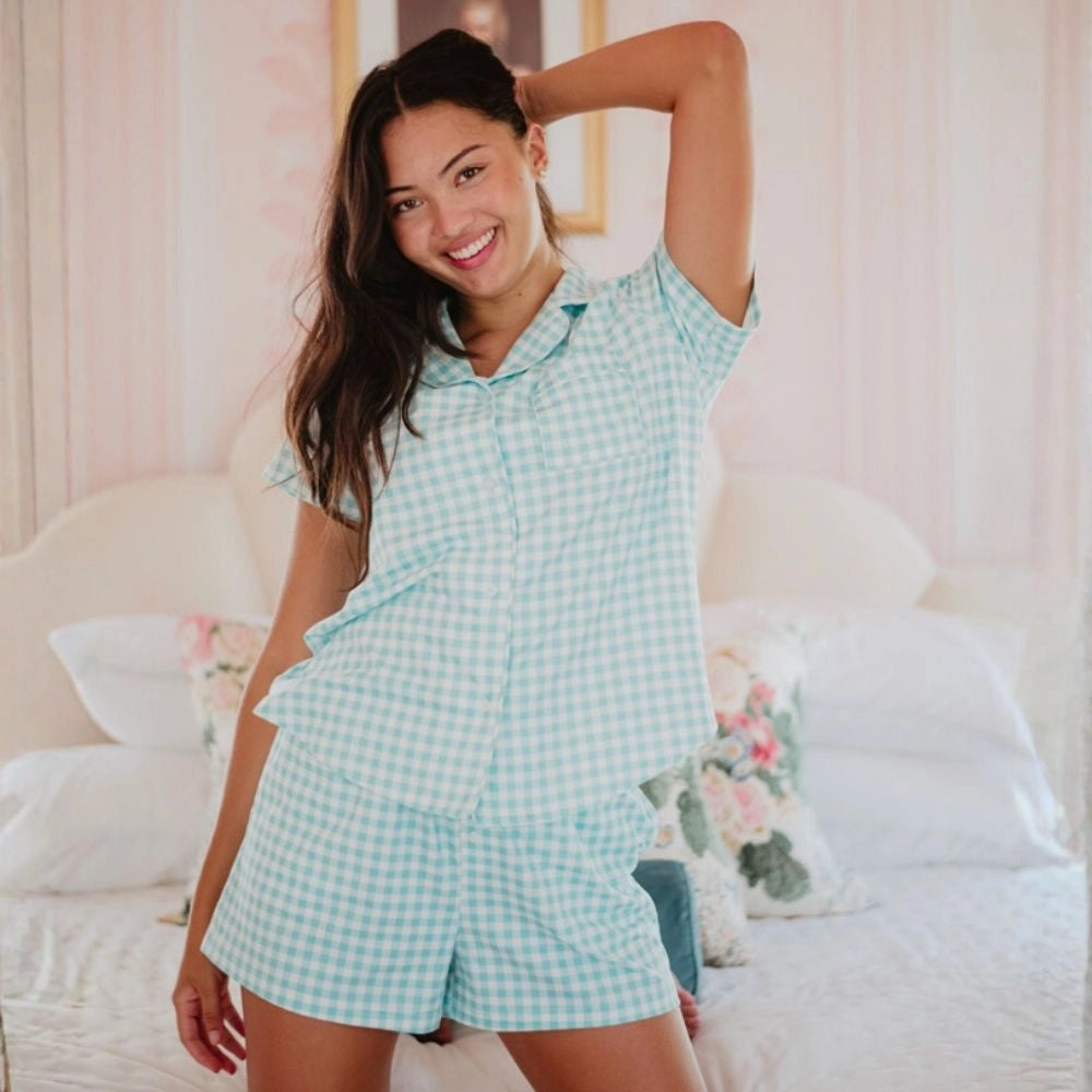 Mint Plaid Pajama Set