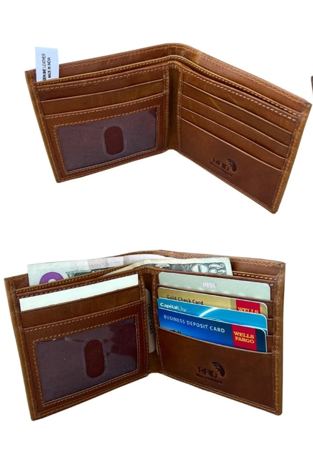 Buffalo Leather Bifold Wallet | Light Brown