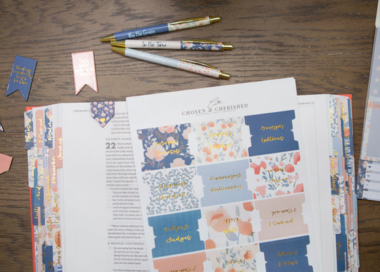 Bible Index Tabs for Women | Blue, Pink & Floral