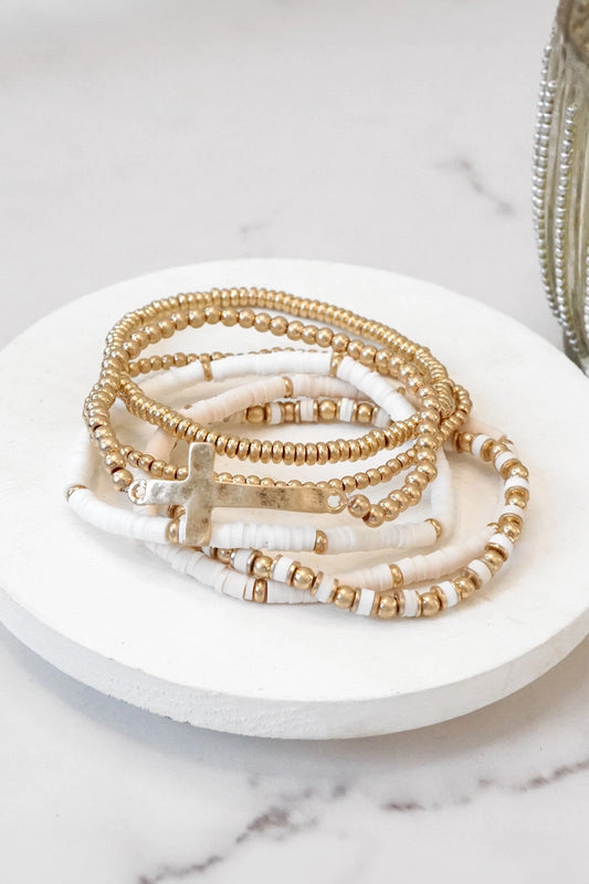 Cross Bracelet Stack Set of 6
