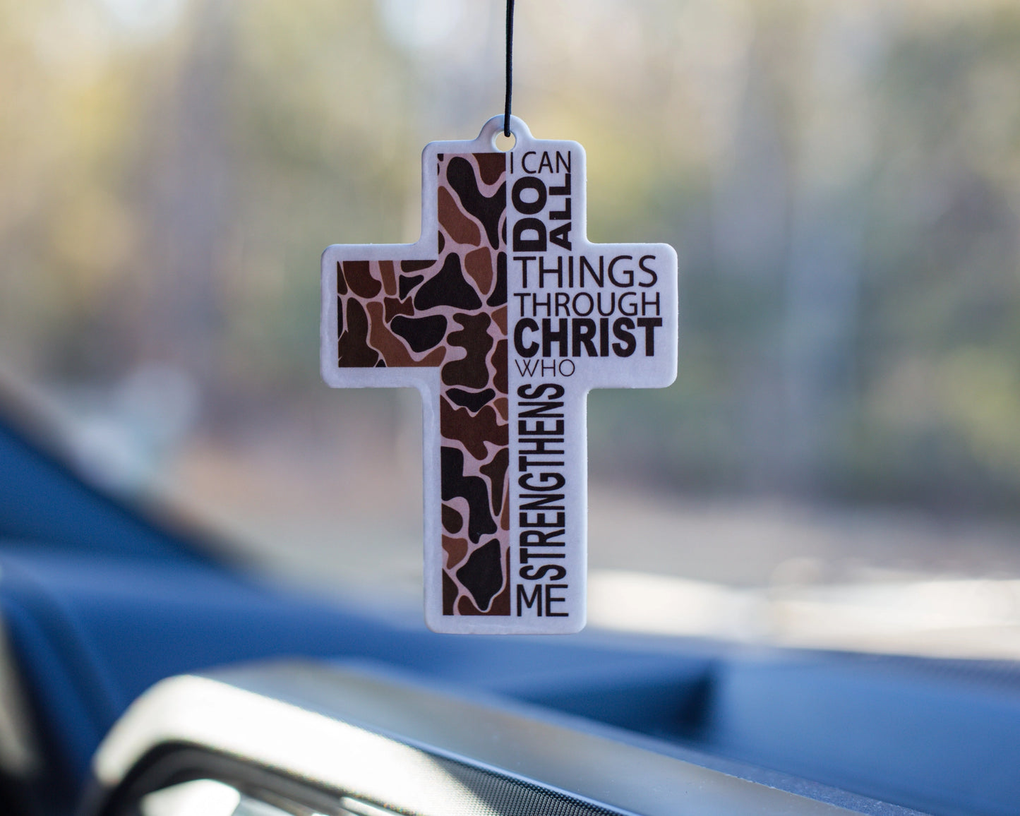 Camo Cross Air Freshener | New Car