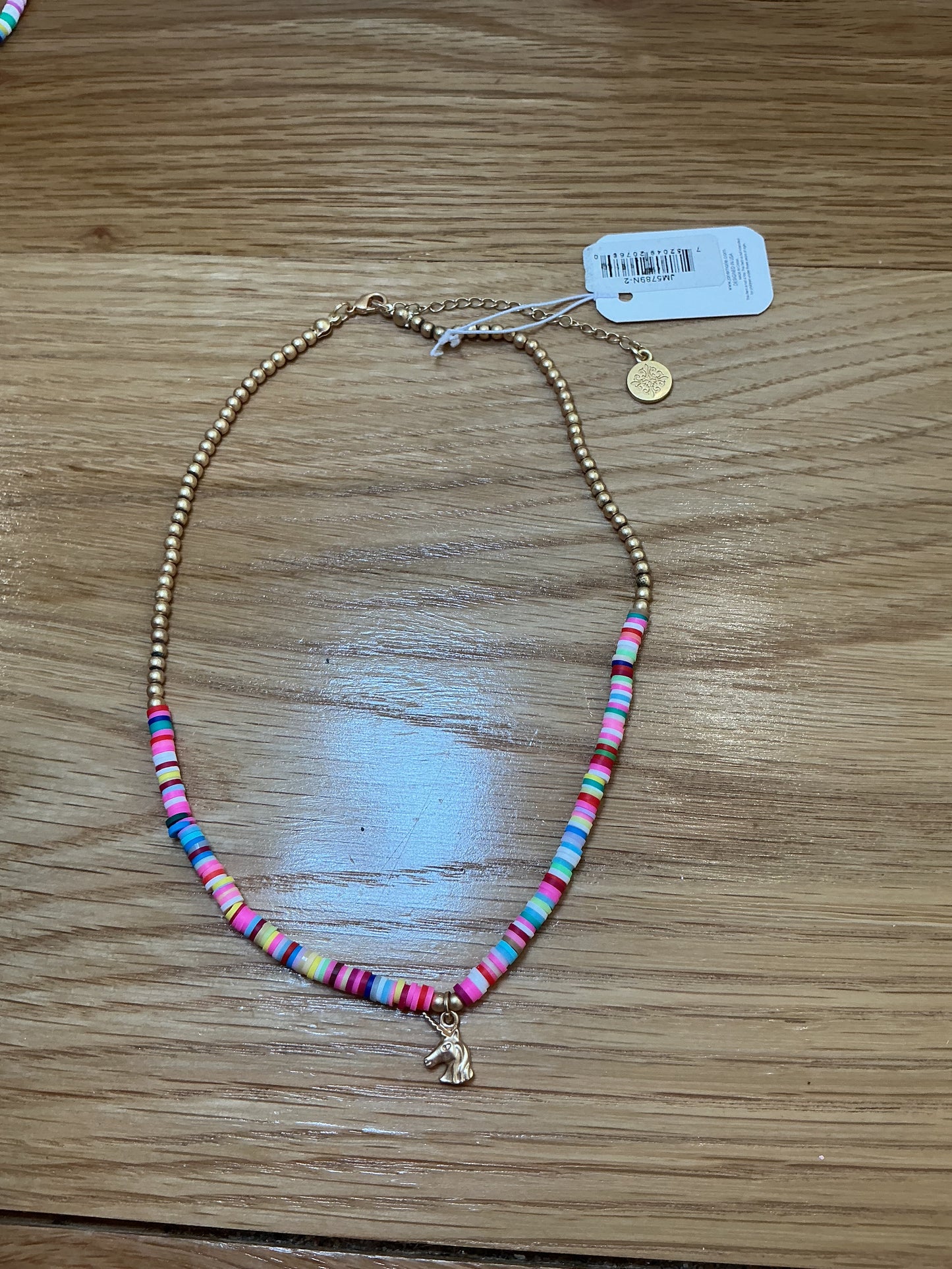 Girls Multi Color Beaded Unicorn Necklace | Jane Marie