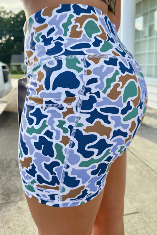 Camo Biker Shorts | Blue