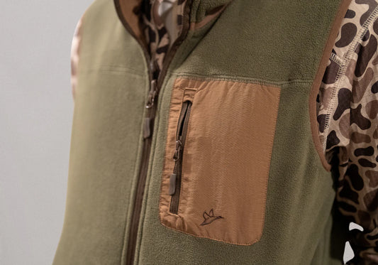 Flyaway Reversible Fleece Vest | Moss