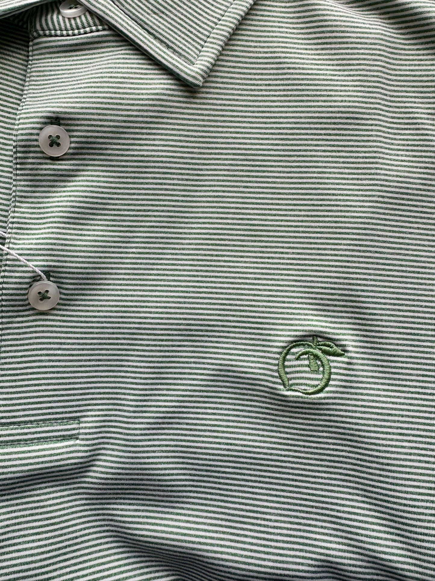 Heathered Jasmine Performance Polo | Pine Green & White