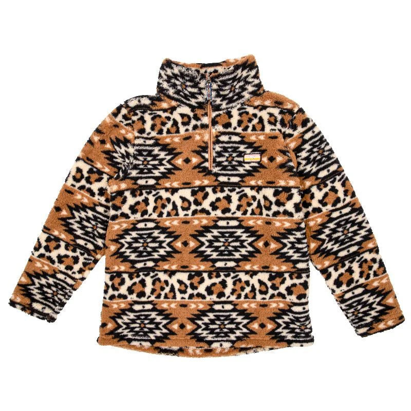 Black Aztec Sherpa Pullover | Simply Southern