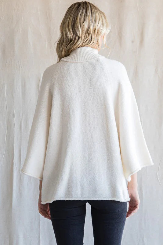 Plus White Turtleneck Pullover