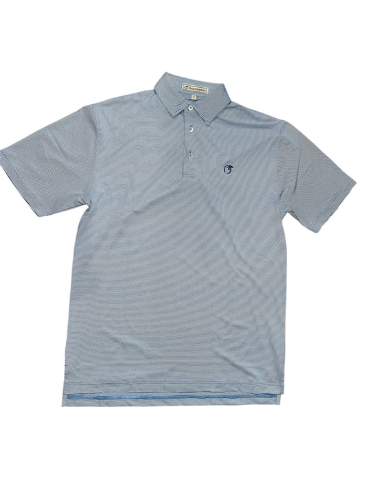 Heathered Jasmine Performance Polo | Midair Blue & White