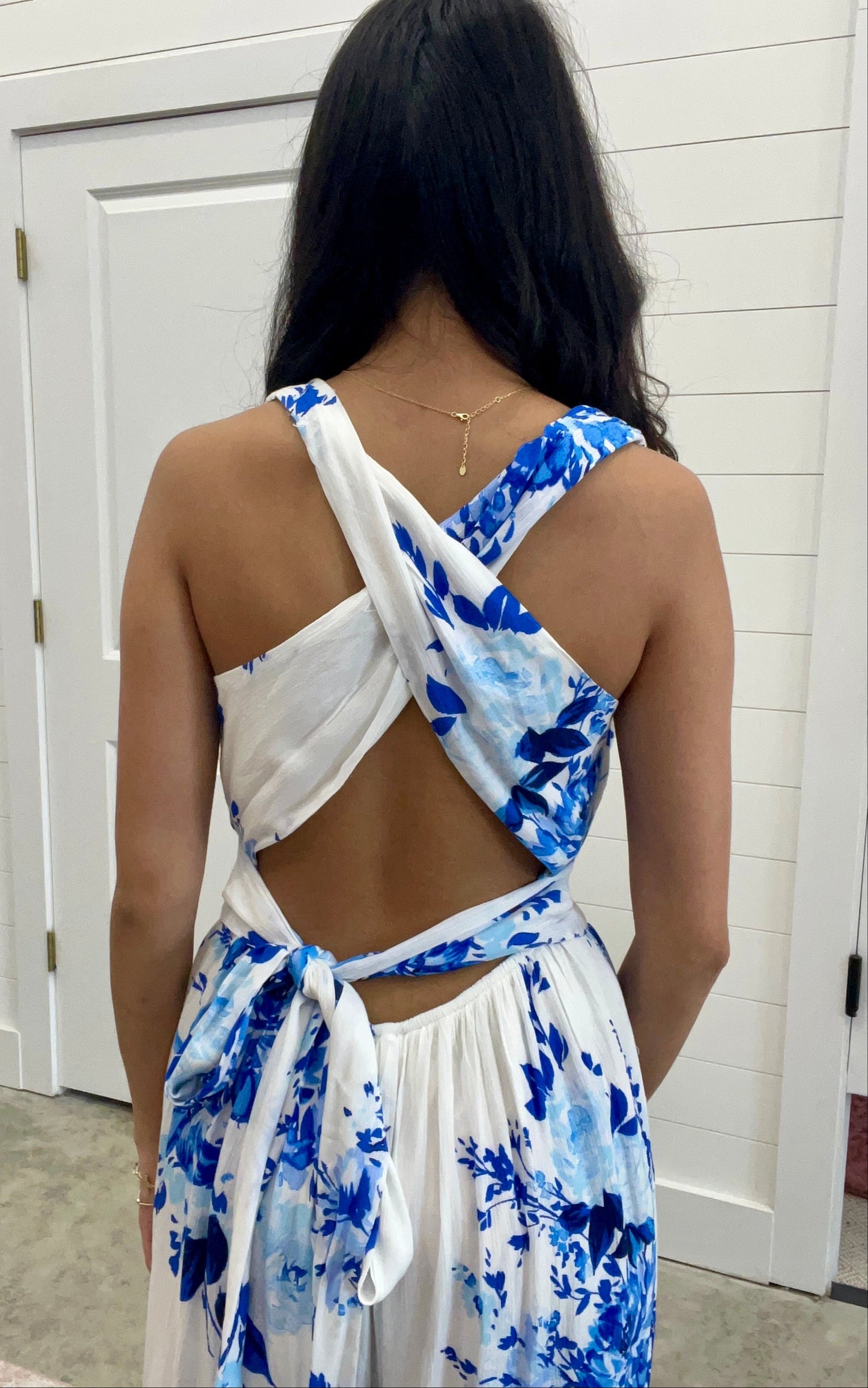 Plunging Neck Floral Jumpsuit
