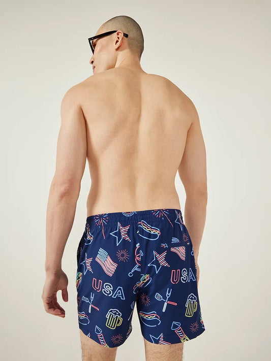 The Patriotic Lights 5.5" Classic Swim Trunk