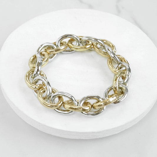 Silver & Gold Chunky Chain Bracelet