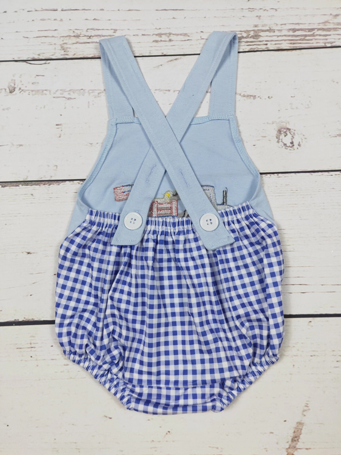 4th of July Tractor & Dog Gingham Bubble