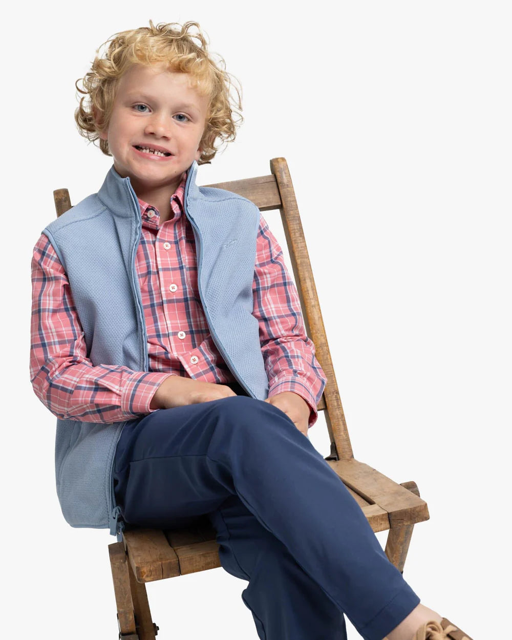 Youth Ashland Plaid Long Sleeve Button-Down | Dusty Coral