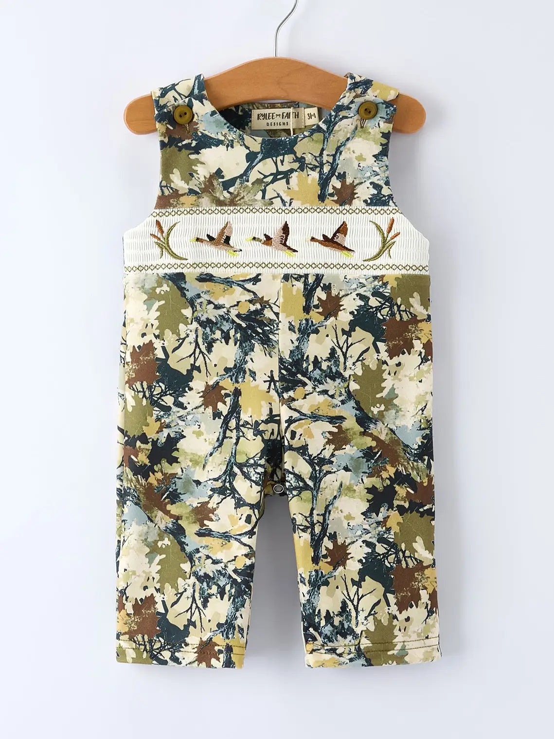 Camo Embroidered Duck Romper