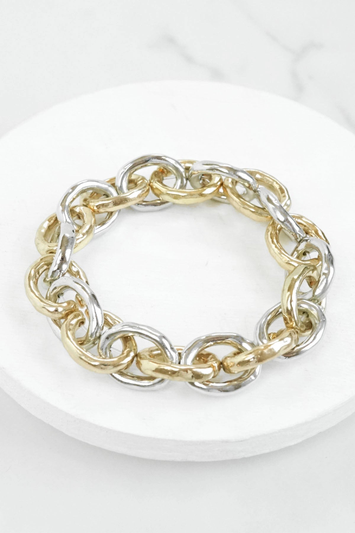 Silver & Gold Chunky Chain Bracelet