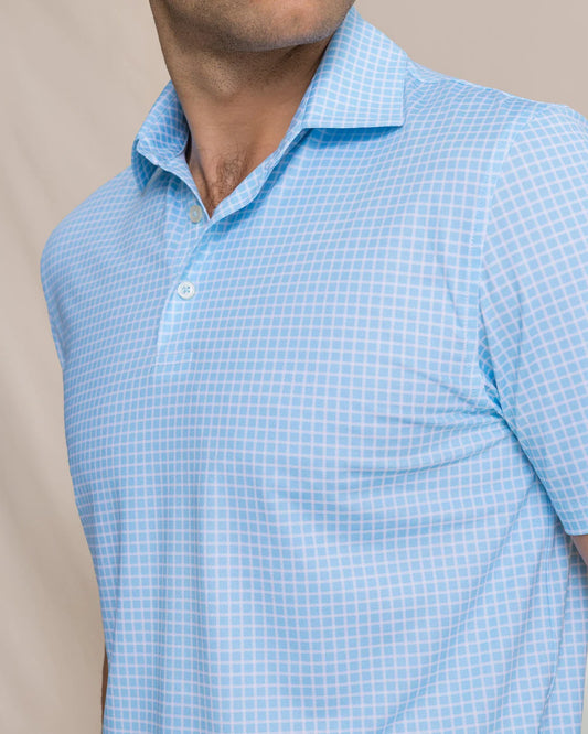 Driver Dunes Edge Plaid Polo | Tropical Breeze Blue