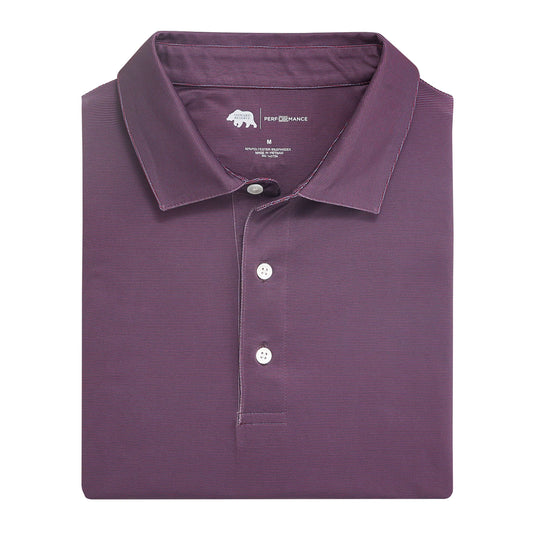 Hairline Stripe Performance Polo - Zinfandel