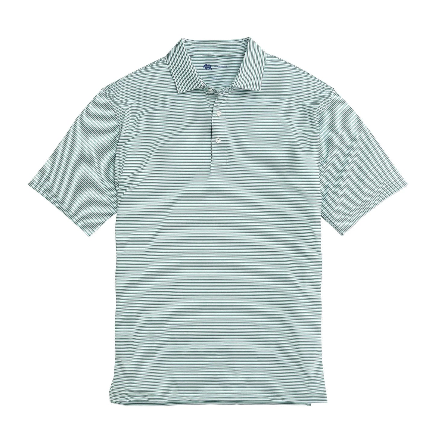 Youth Mulligan Stripe Performance Polo - Frosty Green