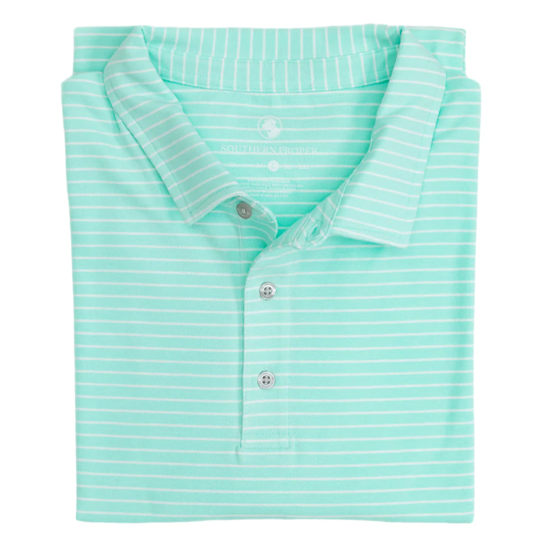 Perdido Stripe Polo - Beach Glass