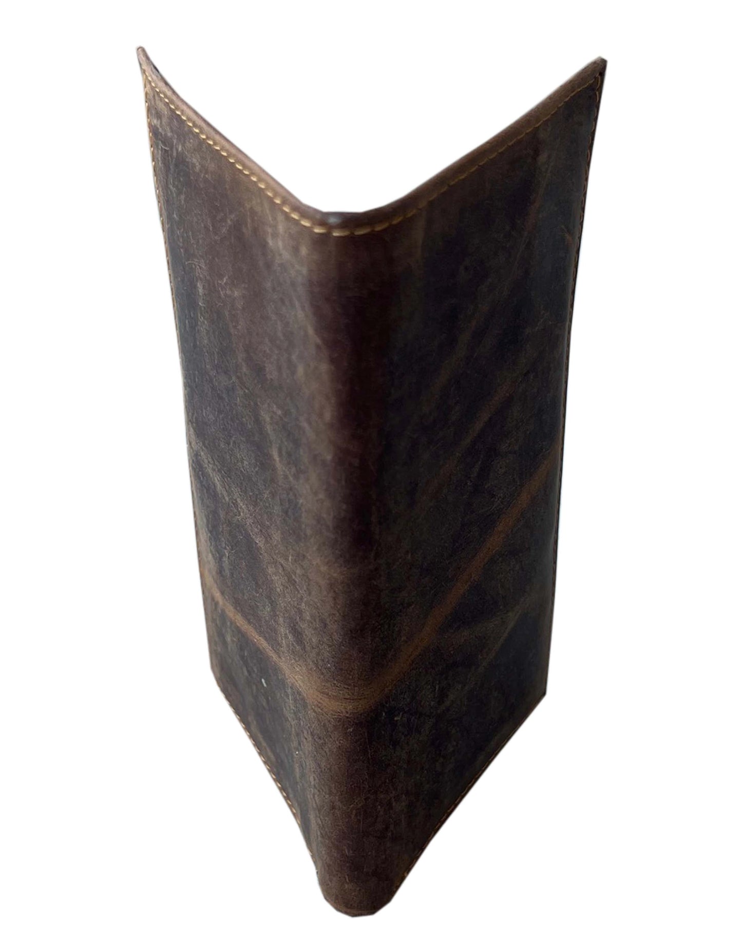 Cowhide Leather Checkbook Wallet | Brown