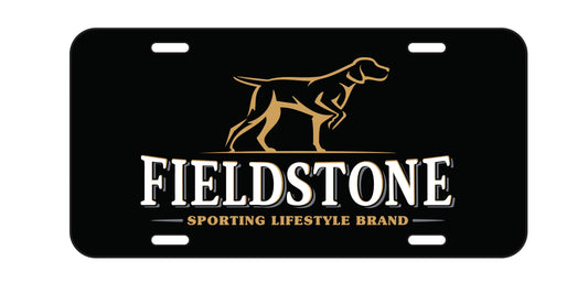 Black Fieldstone License Plate