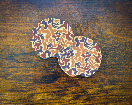 Antler Camo Car Coaster Set
