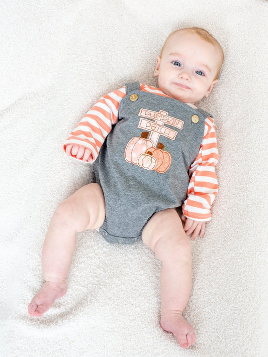 Pumpkin Patch Bubble Overall Set
