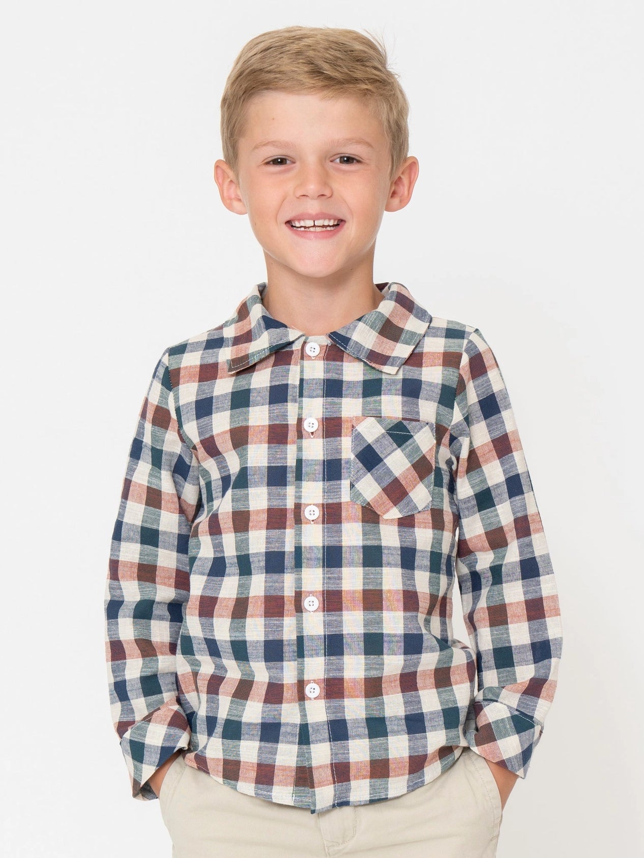 Fall Vintage Plaid Button Up