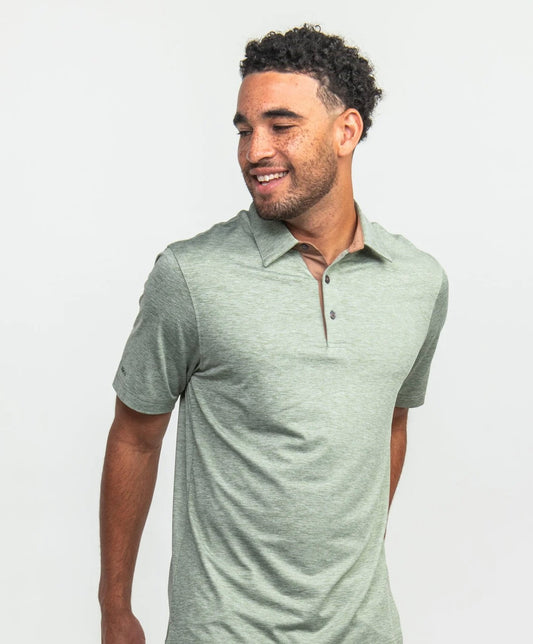 Grayton Heather Polo - Agave