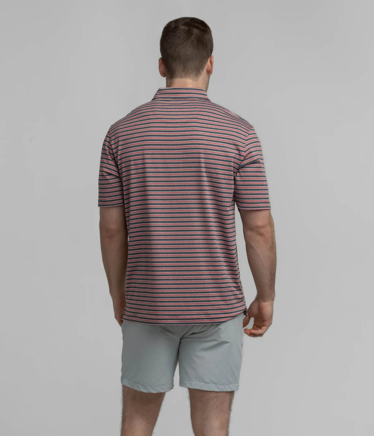 Cahaba Heather Stripe Polo | Black Cherry