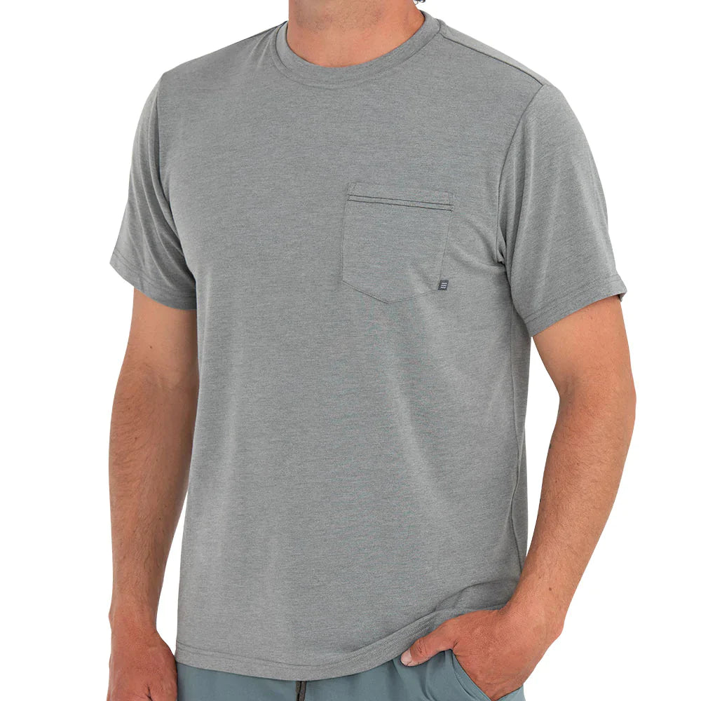 Bamboo Flex Pocket Tee Short Sleeve - Heather Graphite