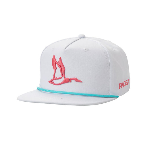 Canvas 3D Puff Pink Duck Rope Hat | White