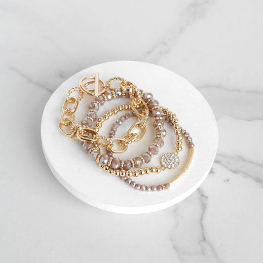 Caroline Bracelet Set | Taupe