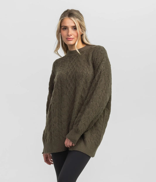 Deep Woods Comfy Cozy Cable Sweater