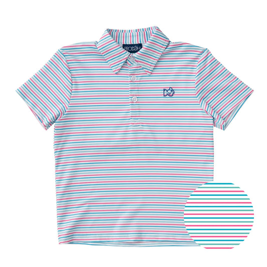 Youth Pro Performance Short Sleeve Polo - Candy Stripe