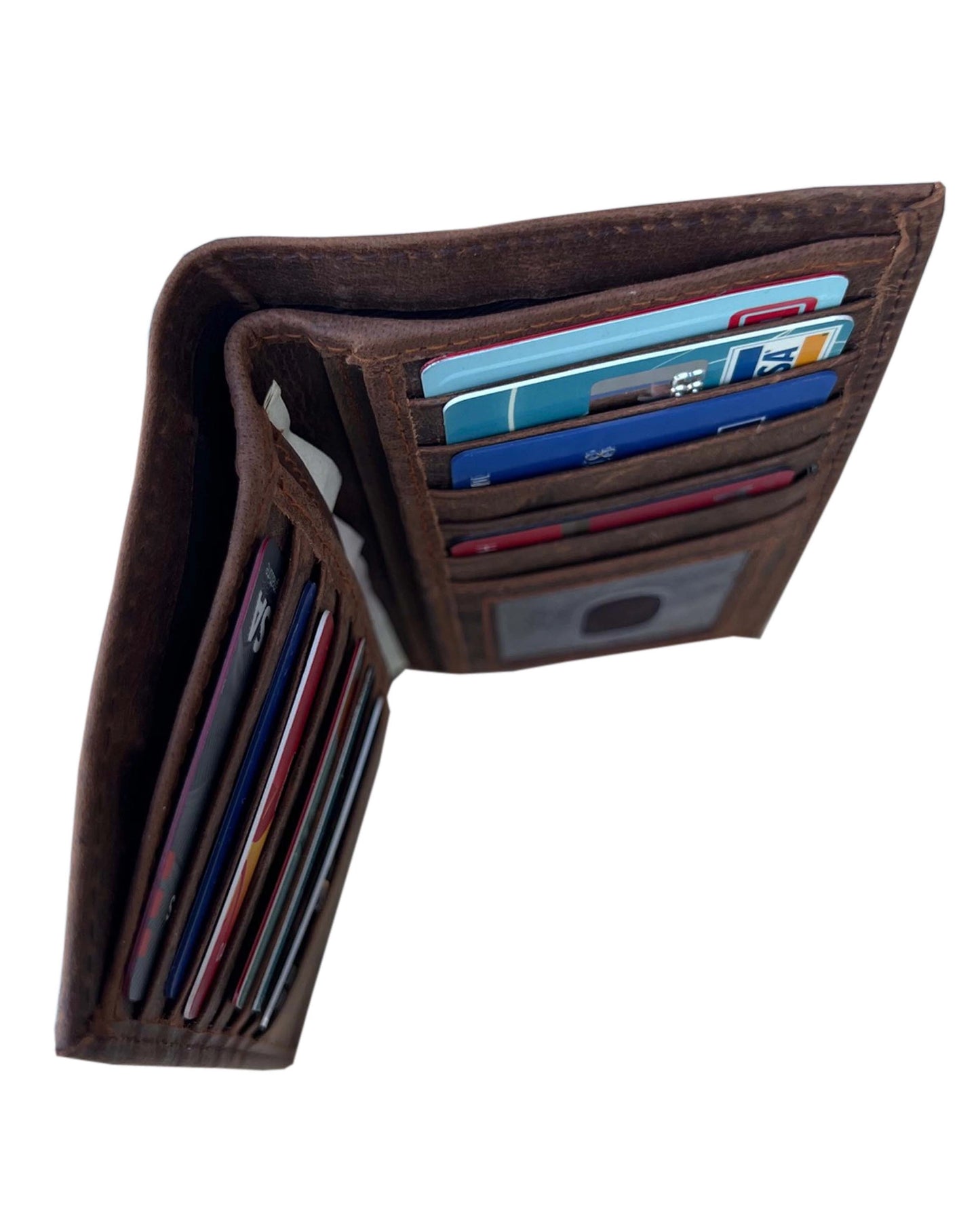 Cowhide Leather Checkbook Wallet | Brown