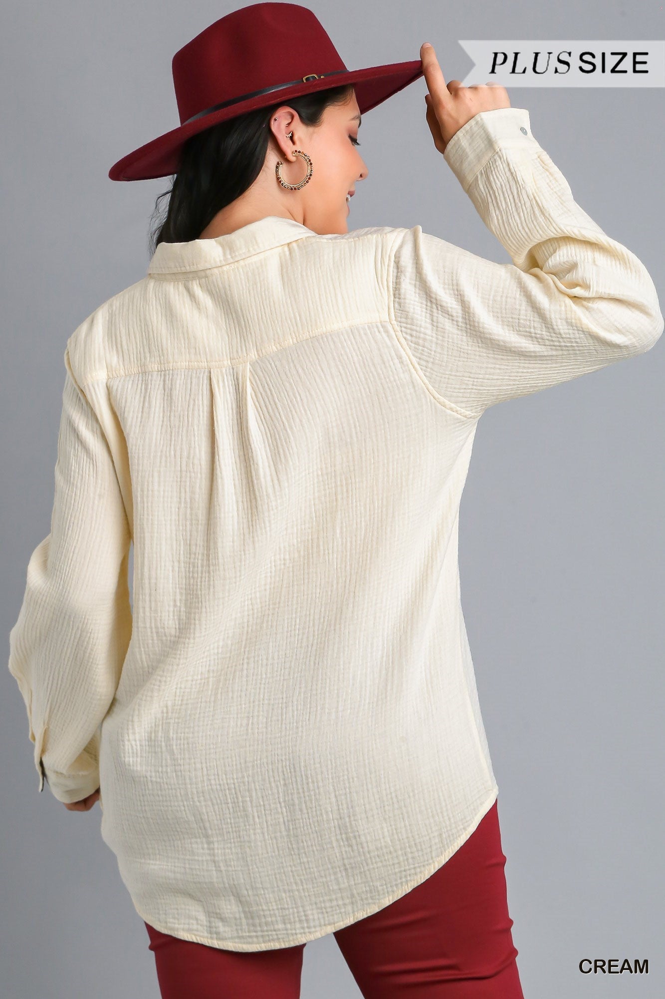 Plus Size Linen Button Down