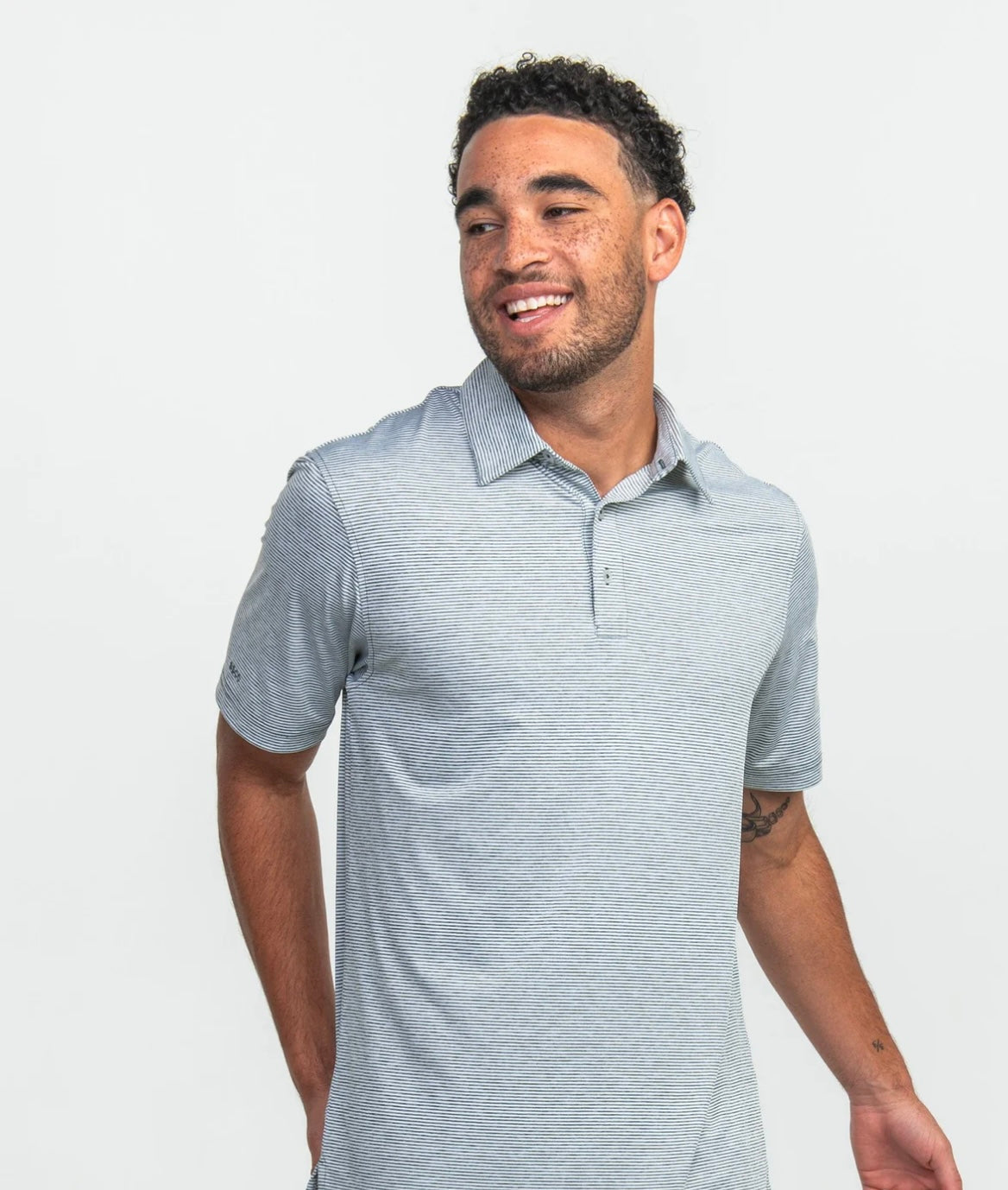 Heather Madison Stripe Polo - Spruce