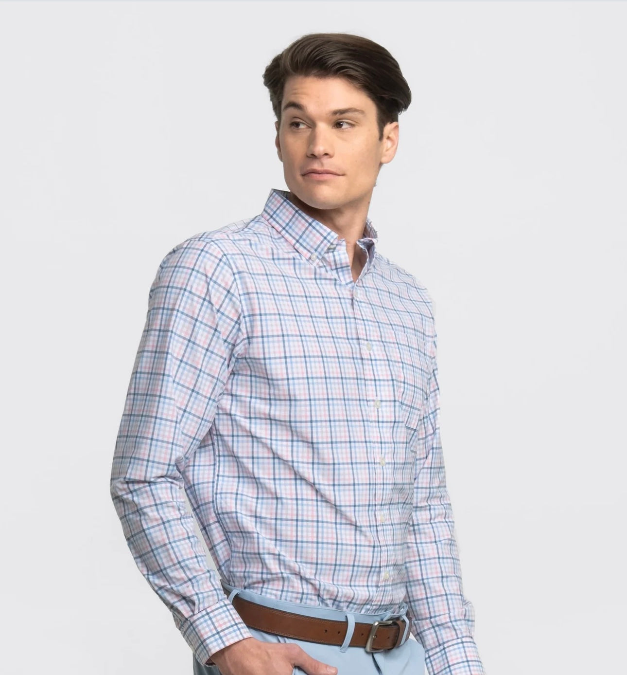 Blue Pearl Samford Check Button Down