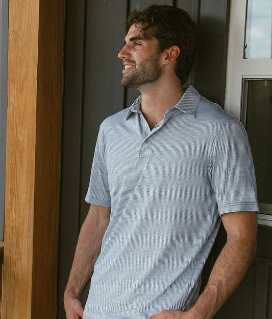 Heather Madison Stripe Polo - Spruce