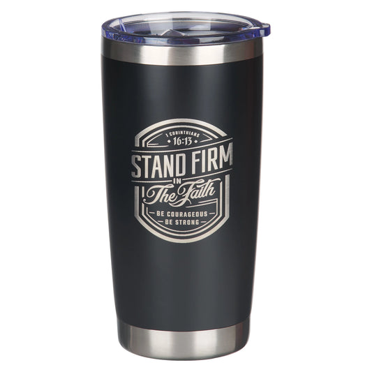 Stand Firm Black Travel Tumbler