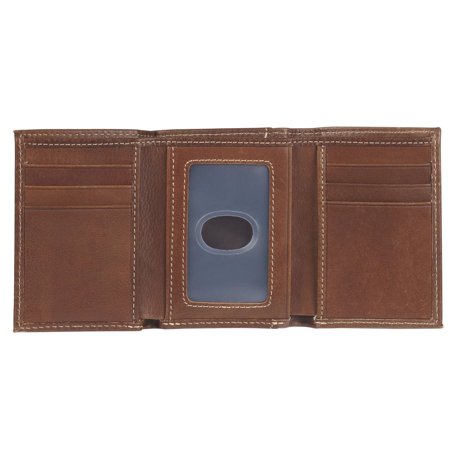 Brown Leather Ichthus Badge Wallet