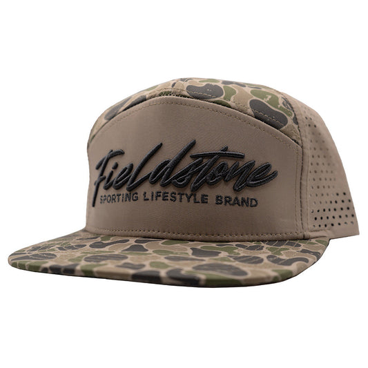 7 Panel Tan Backwoods Script Performance Hat