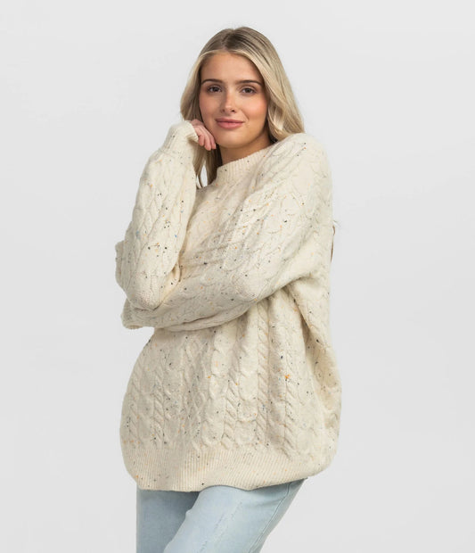 Off White Comfy Cozy Cable Sweater
