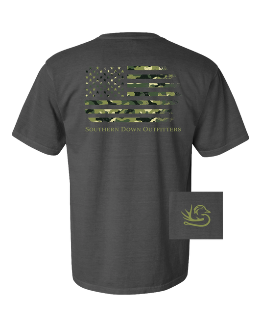 Camo Flag Tee - Pepper