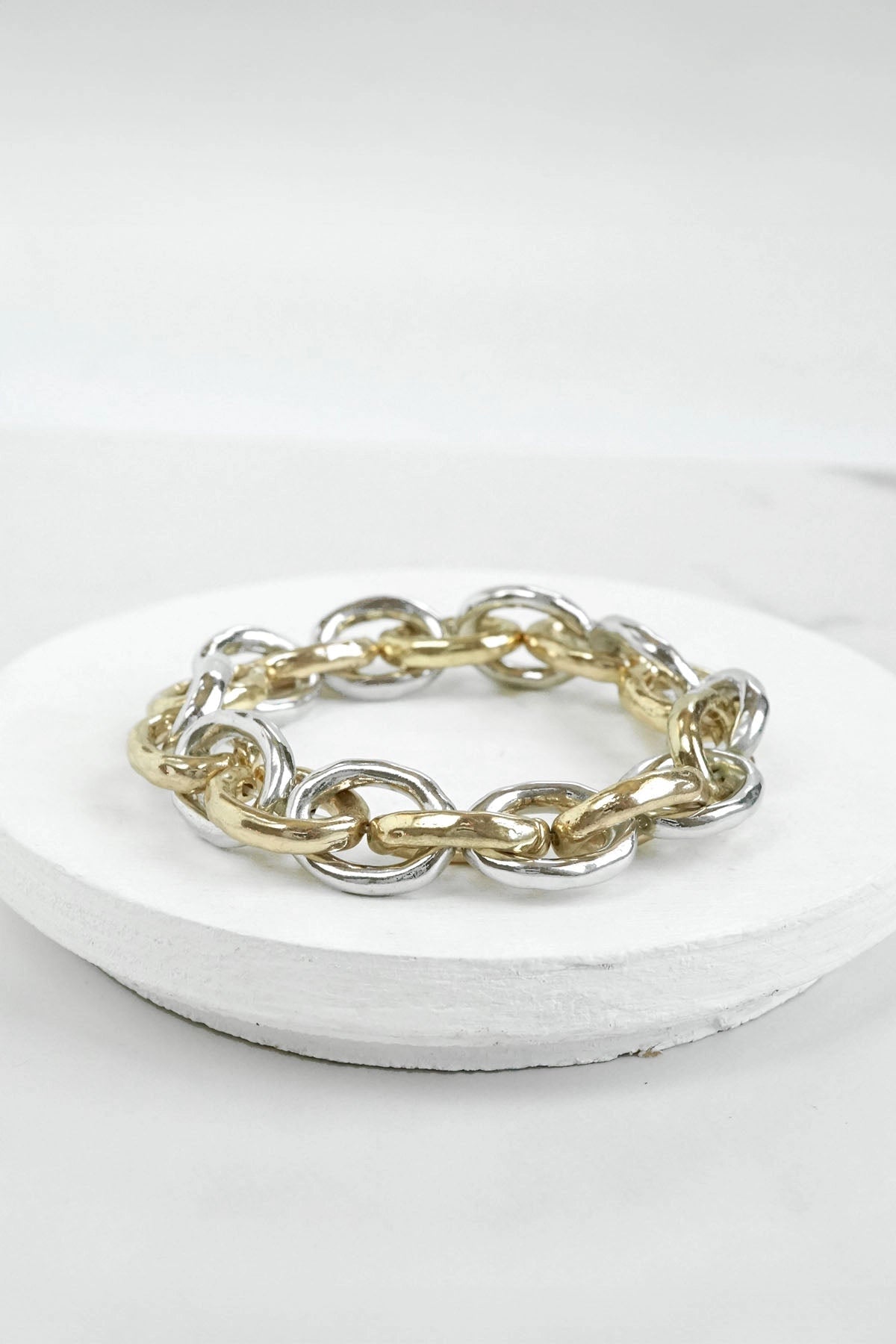 Silver & Gold Chunky Chain Bracelet