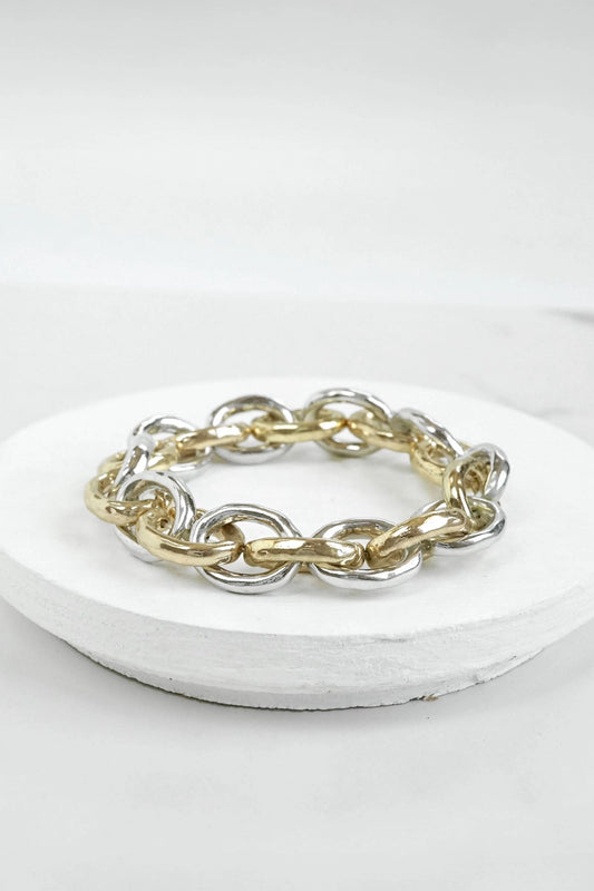 Silver & Gold Chunky Chain Bracelet